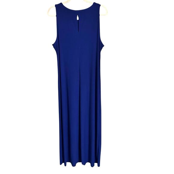 MSK Blue Crewneck Sleeveless Shift Maxi Dress Womens Large - Picture 3 of 5